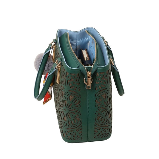 Tropx Green Laser-Cut Handbag