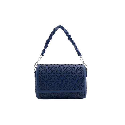 Tropx Navy Blue Laser-Cut Shoulder Bag