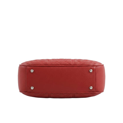 Tropx Red Quilted Crescent Shoulder Bag